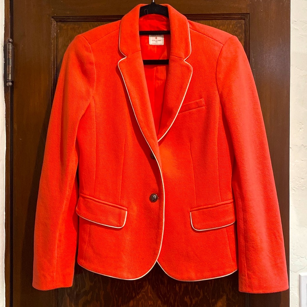 barley worn orange blazer